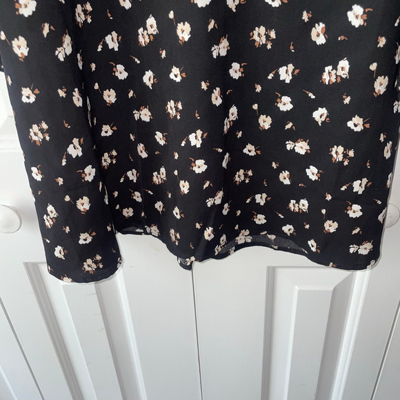 NWOT Women's JUSTFAB Black Floral Long Sleeve Dress Size Medium - Picture 7 of 8